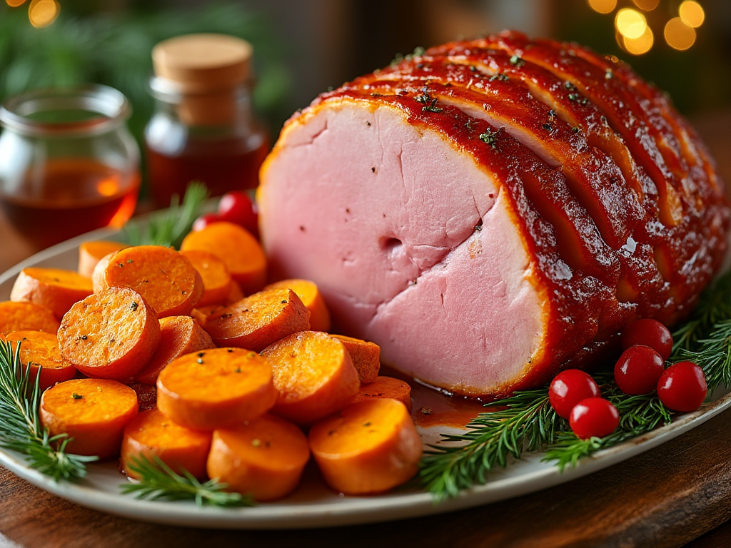 Honey-Glazed Holiday Ham with Sweet Potatoes