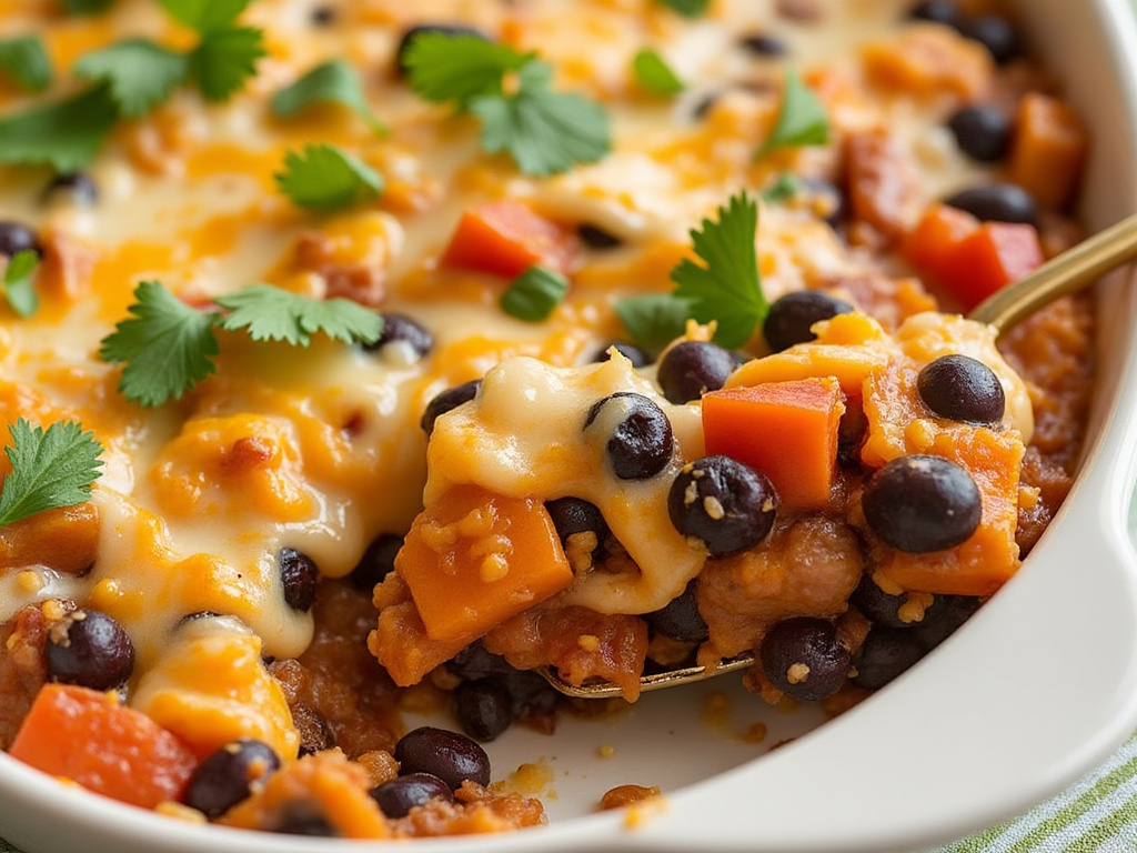 Southwestern Sweet Potato and Black Bean Casserole